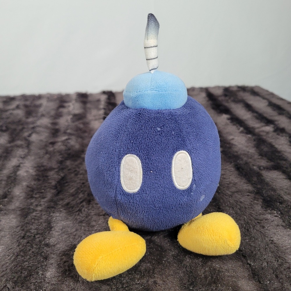 Nintendo Super Mario Bob-omb Plush Little Buddy Purple Wind-Up Key Toy 6 inch